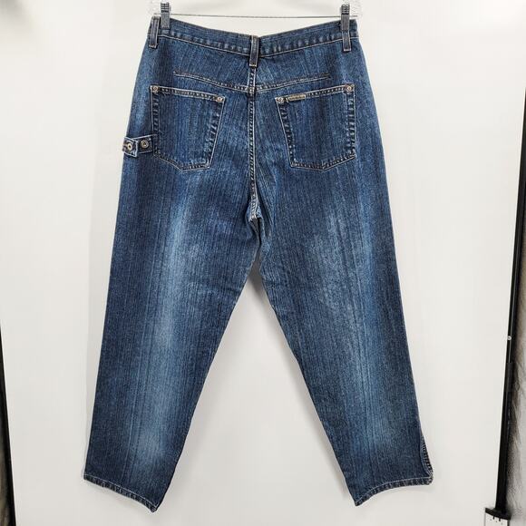 Vintage 90's Riveted by Lee Blue Jeans Straight Leg Button Fly Women's Size 16 M - Picture 2 of 8